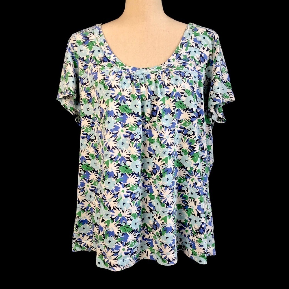 💙 5 for $25 💙 Merona Blue Floral Short Sleeve Top